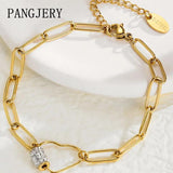 316L Stainless Steel Zircon Bracelet Heart Wedding Bride Jewelry