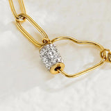316L Stainless Steel Zircon Bracelet Heart Wedding Bride Jewelry