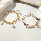 Bohemia Chain Bracelet Pearl Yin Yang Butterfly Charm On Hand Y2K Jewelry