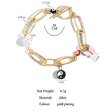 Bohemia Chain Bracelet Pearl Yin Yang Butterfly Charm On Hand Y2K Jewelry