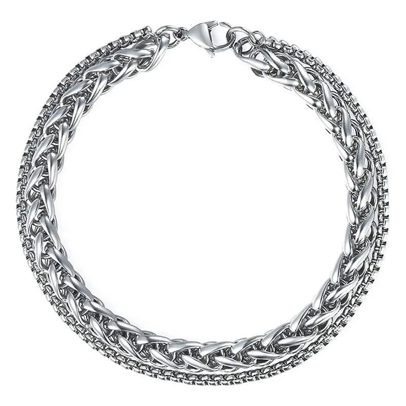 Classic Chain Link Men Bracelet Stainless Steel Motorcycle Bracelets