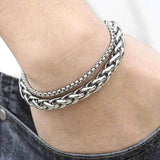 Classic Chain Link Men Bracelet Stainless Steel Motorcycle Bracelets