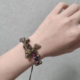 Vintage Elk Ceramic Bead Knitted Bracelet Women's Accessories