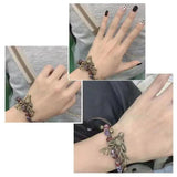 Vintage Elk Ceramic Bead Knitted Bracelet Women's Accessories