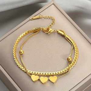 Korea High Titanium Steel Love Double Bracelet