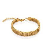 Stainless Steel Bangle Bracelet for Women Occident Metal Texture 18 K Jewelry