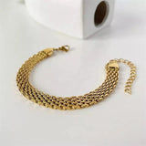 Stainless Steel Bangle Bracelet for Women Occident Metal Texture 18 K Jewelry