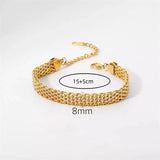 Stainless Steel Bangle Bracelet for Women Occident Metal Texture 18 K Jewelry