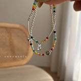 WEIYUE 925 Silver Rainbow Smile Bracelet Retro Love Cloud Jewelry