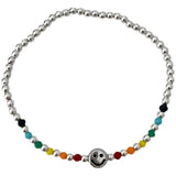 WEIYUE 925 Silver Rainbow Smile Bracelet Retro Love Cloud Jewelry