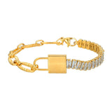 Stainless Steel Zircon Chain Lock Bracelet Female Temperament