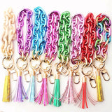 Colorful Tassel Keychain Acrylic Chain Bracelet Charms