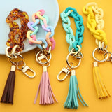 Colorful Tassel Keychain Acrylic Chain Bracelet Charms