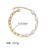 Wish Card Stainless Steel Chain Splicing Pearl Bracelet Women