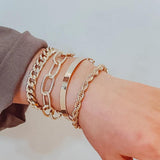 4 pcst Multilayer Thunder Chain Bracelet Set Women's Jewelry
