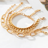 4 pcst Multilayer Thunder Chain Bracelet Set Women's Jewelry