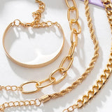 4 pcst Multilayer Thunder Chain Bracelet Set Women's Jewelry