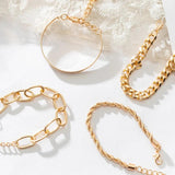 4 pcst Multilayer Thunder Chain Bracelet Set Women's Jewelry