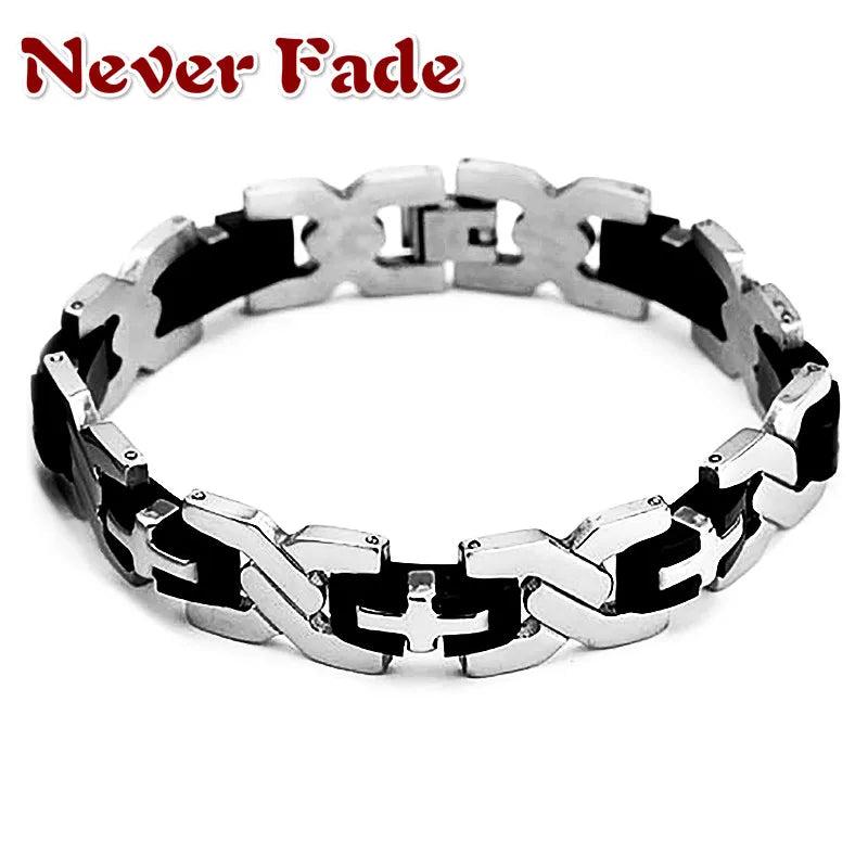 Never Fade Men's Health Titanium Steel Bracelets Male Jewelry