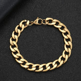 8/10MM 316L Stainless Steel Plated Chain Bracelet for Men