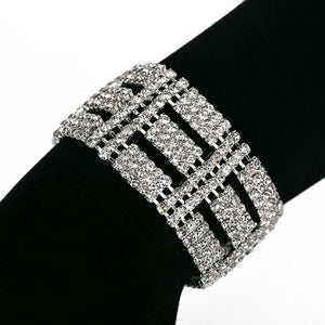 Silver Plated Cz Crystal Stone Bride Wedding Women Link Charm Bracelet