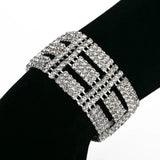 Silver Plated Cz Crystal Stone Bride Wedding Women Link Charm Bracelet