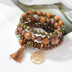 Vintage Bohemia Multi-layer Love Heart Braid Leather Bracelet