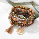 Vintage Bohemia Multi-layer Love Heart Braid Leather Bracelet