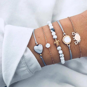 Bohemia Turquoise Tortoise Crab Bracelet Set for Women