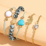 Bohemia Turquoise Tortoise Crab Bracelet Set for Women