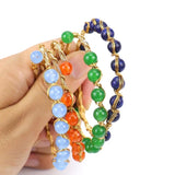 Hand-made Amethyst Gemstone Cuff Bracelet for Women