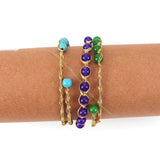 Hand-made Amethyst Gemstone Cuff Bracelet for Women