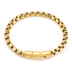 Men's Silver Chain Bracelet Punk Rock Stainless Steel Hand Jewelry