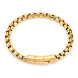 Men's Silver Chain Bracelet Punk Rock Stainless Steel Hand Jewelry