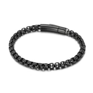 Men's Silver Chain Bracelet Punk Rock Stainless Steel Hand Jewelry