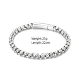 Men's Silver Chain Bracelet Punk Rock Stainless Steel Hand Jewelry