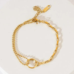 Stainless Steel Geometric Beads Chain Bracelet Unisex