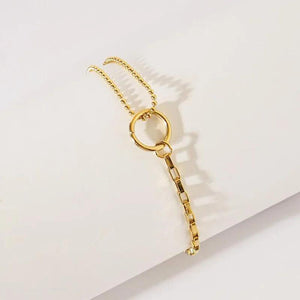 Stainless Steel Geometric Beads Chain Bracelet Unisex