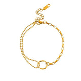 Stainless Steel Geometric Beads Chain Bracelet Unisex