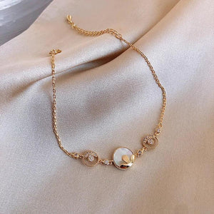 Zeojrlly Arrival Bracelets Women Metal Bezel Setting Round Link Chain