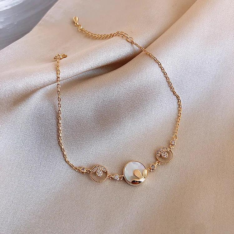 Zeojrlly Arrival Bracelets Women Metal Bezel Setting Round Link Chain