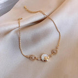 Zeojrlly Arrival Bracelets Women Metal Bezel Setting Round Link Chain