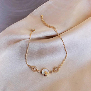 Zeojrlly Arrival Bracelets Women Metal Bezel Setting Round Link Chain