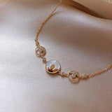 Zeojrlly Arrival Bracelets Women Metal Bezel Setting Round Link Chain