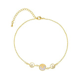 Zeojrlly Arrival Bracelets Women Metal Bezel Setting Round Link Chain
