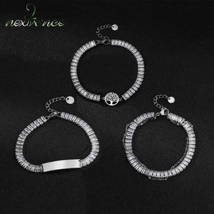 Zircon Stainless Steel Bracelet Double Chain Life Tree Bracelet