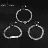 Zircon Stainless Steel Bracelet Double Chain Life Tree Bracelet
