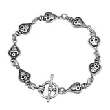 Punk Spades Skull Bangles & Bracelets for Men Stainless Steel Charm Bracelets