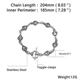 Punk Spades Skull Bangles & Bracelets for Men Stainless Steel Charm Bracelets