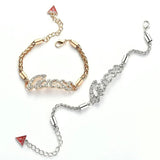 Alphabet Women Bracelet Rhinestones Gothic Weave Bangles Boho Accessories